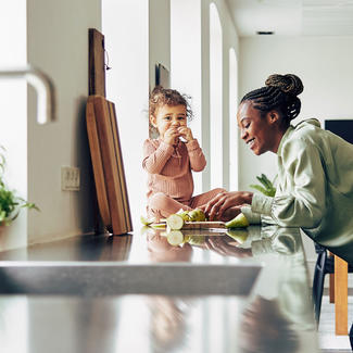 How We Innovate - Mom and child in kitchen