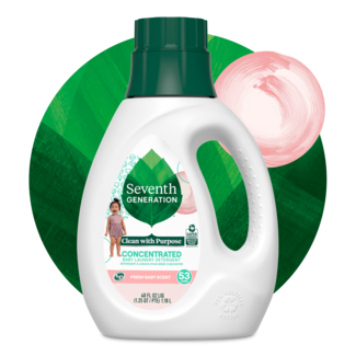 Concentrated Bay Laundry Detergent - Front of Bottle on leaf background