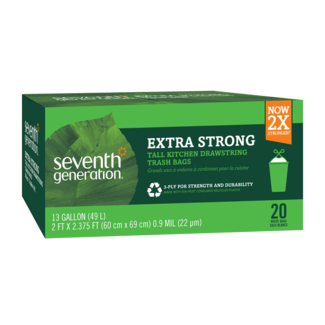 Extra Strong Tall Kitchen Drawstring Trash Bags back