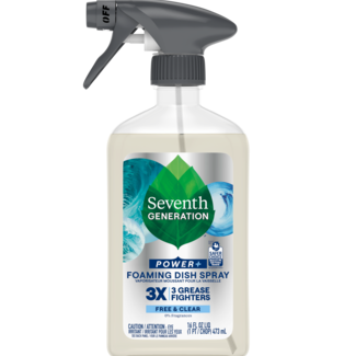 Foaming Dish Spray Free and Clear bottle front of pack